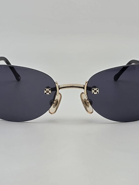 Brighton Copacabana Silver Black Frame Grey Lens Rimless Sunglasses 59-17-135 main image 14